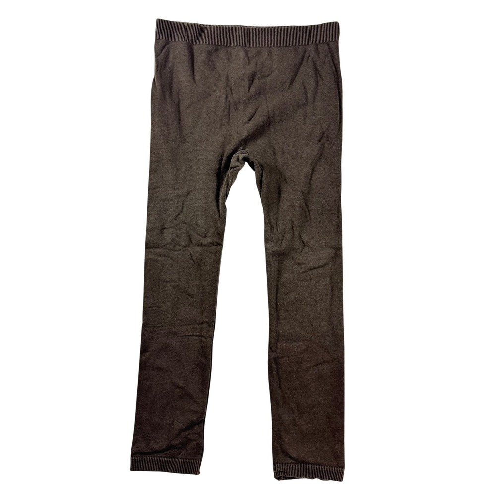 Expressions Lingerie Women 3X Brown Ribbed Waist Cotton Blend Leggings